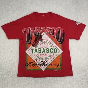 Vintage 1994 Tabasco Single Stitch T-Shirt‎ Sz XXL 2XL Hot Sauce Red 90s USA